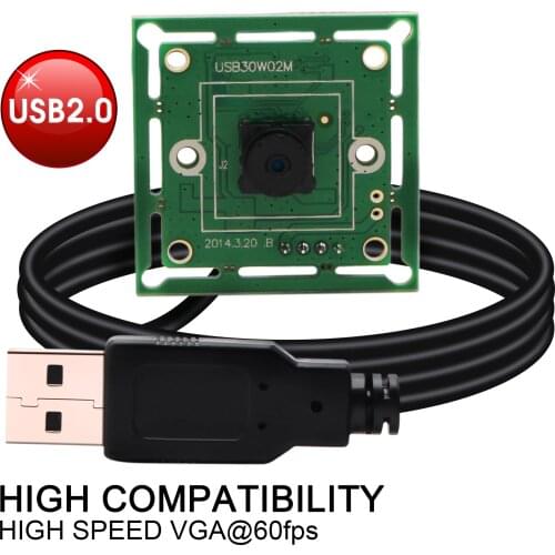 ELP 640*480 VGA USB2.0 OmniVision OV7725 Color CMOS Sensor 32*32/26*26mm mini USB Camera Module With 45degree M7 LENS
