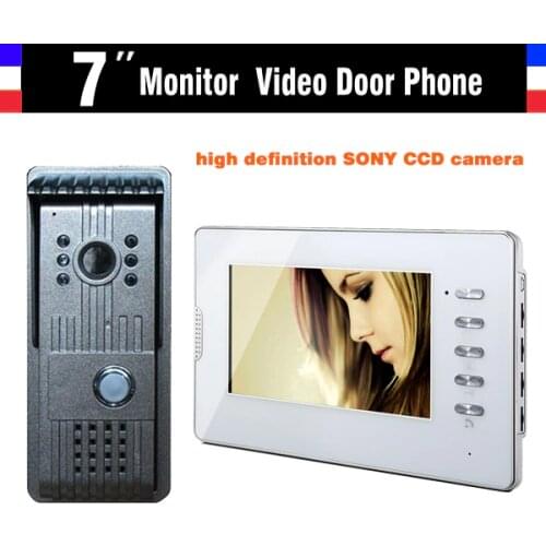New 7 Inch Lcd Video Doorbell Door Phone Doorbell Intercom System 1 V 1 Video Doorphone Alloy Panel Camera