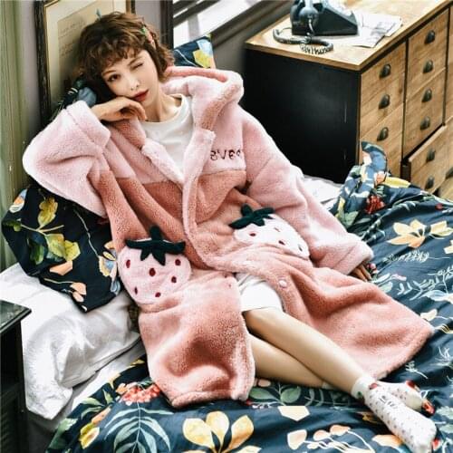 Pajamas for women in autumn and winter new flamboyant long sleeves and loose robes kawaii women pajamas