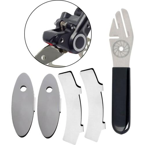 Bike Disc Rotor Truing Wrench Bicycle Brake Disc Adjuster Flattening Correction Repair Tool with Disc Brake Pads