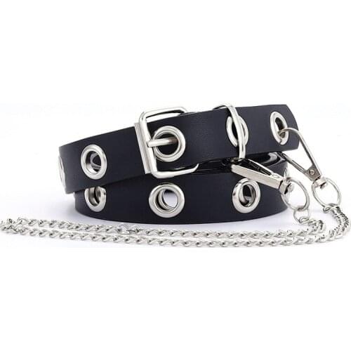 PU Belts Punk Women Leather Luxury Brand Square Silver Bucke Waist Vintage Belt Trousers Jeans Skirt Adjustable Belt