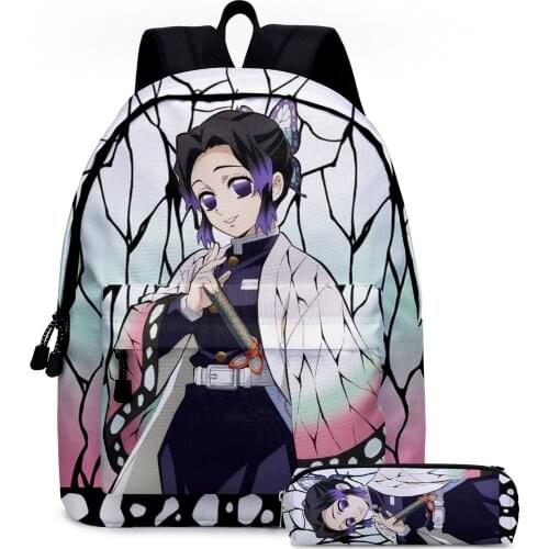 Demon Slayer Backpack Kochou Shinobu School Bag Girls Boys Bag Gifts