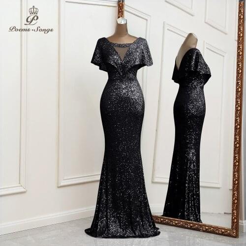 Sexy black evening dresses robe de soiree vestidos formales bridesmaid dress mariage robe vestidos abiti da cerimoni robe longue