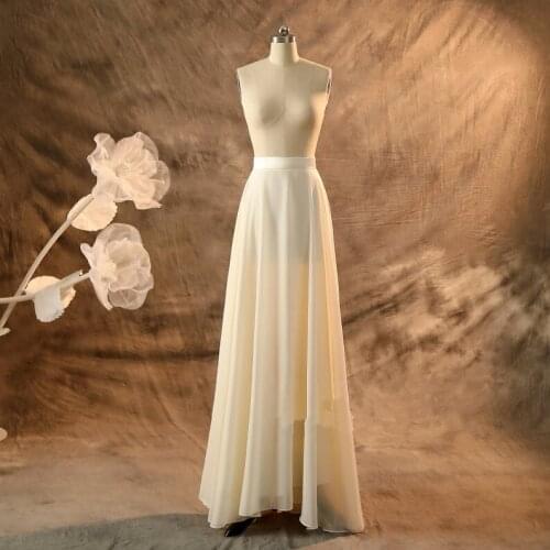 Chiffon Wedding Skirt Maxi Bridal Skirt Champagne Chiffon Skirt A line Floor Length Bridal Skirt Handmade Elegant Bridal Skirt