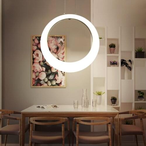 Modern Circular LED Pendant Lights PE For Living Room Bedroom Restaurant Nordic Style Indoor Aisle Contracted Decor Luminaire