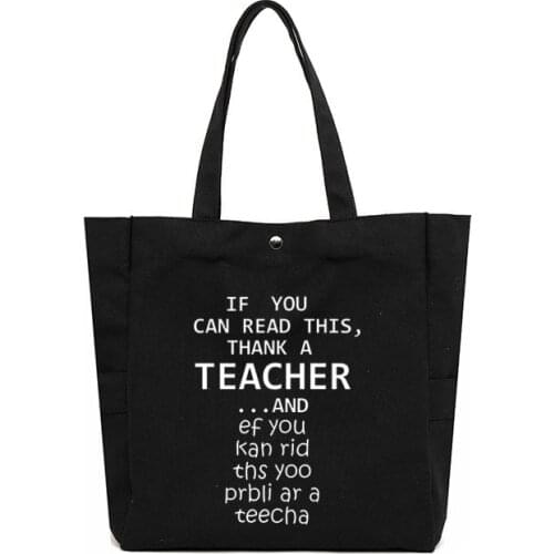 Simple Thank A Teacher Gift for Teachers Shoulder Bag Large Capacity Ladies Tote Bag Book Bag Canvas Bag Women Shopping Bag