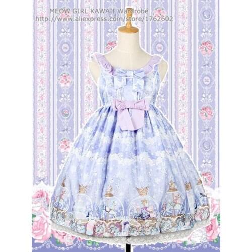 Super Cute AP Crystal Ball Trojan Horse Bear Fairytale JSK Lolita Dress Sleeveless Big Bow Fancy Dolly Dress