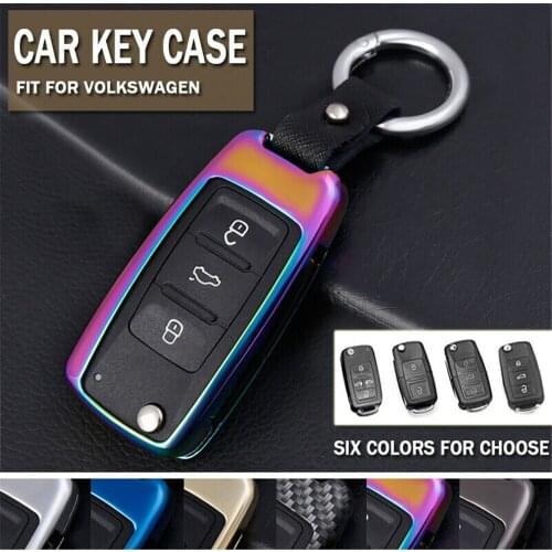 Zinc Alloy Smart Remote Car Key Fob Keychain Cover Case Bag Protector For Volkswagen Golf POLO Bora Jetta Skoda Accessories