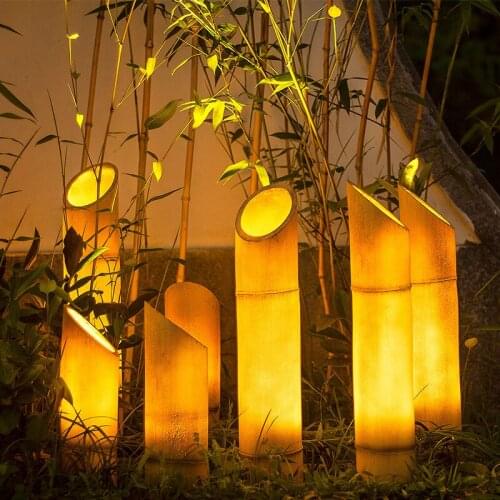 Waterproof outdoor resin simulation led lamp bamboo garden landscape lights bamboo tube lights lawn lamp on the side of the road