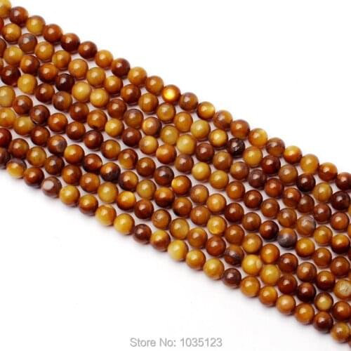 High Quality 4mm Smooth Natural Brown Shell Round Shape DIY Gems Loose Beads Strand 15" Jewellery Creative Making w3375