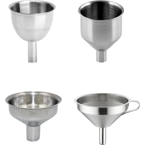 1pcs Stainless Steel Funnel Flagon Funnel General Funnel For Glass Bottle Seasoning Jar For Transferring Liquid Kitchen Tool