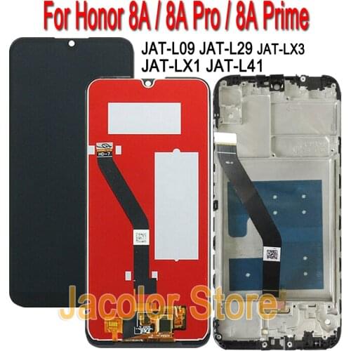 100% Tested LCD Display For Huawei Honor 8A LCD Screen Touch Sensor Frame Repair Part For Honor8A Pro/Prime JAT-LX1 L41 L09 L29