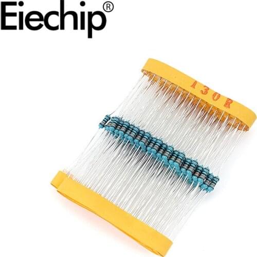 100pcs/lot 1/4W 1% Metal film resistor 130R 0.25W resistance 130 ohm Throught Hole