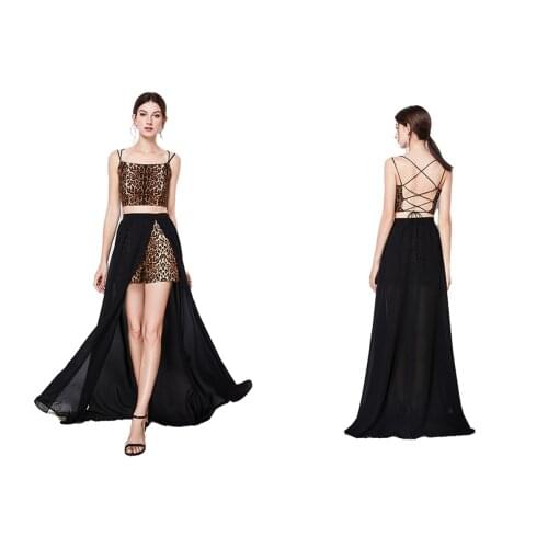 2021 European and American dress long sexy show thin banquet host small dress women Europe and America light familiar style