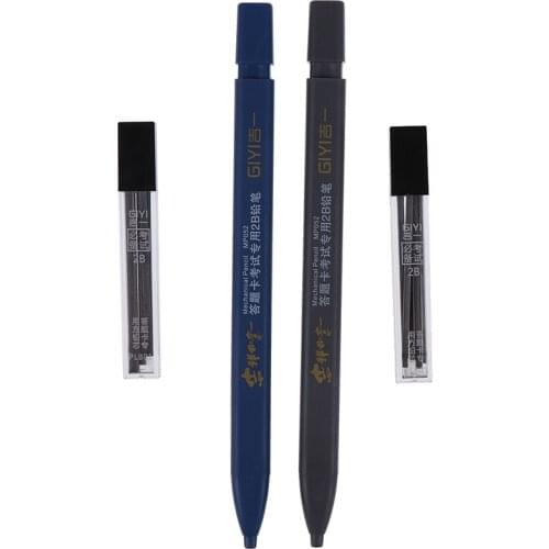 2B Lead Holder Exam Mechanical Pencil With 6PCs Lead Refill Set Student Supplies