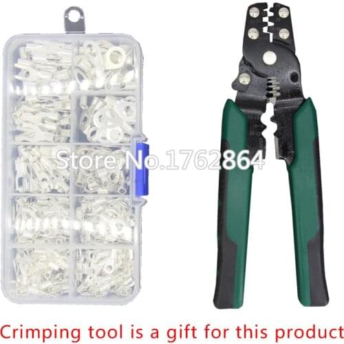 340PCS cold-pressed terminal brass silver-plated bare terminal OTUT terminal line nose combination box set