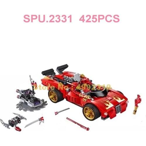 425pcs X-1 Ninja Charger Racing Car Building Block 3 Dolls Toy