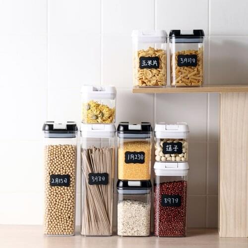 5PCS/Set Food Grade Sealed Plastic Grains Storage Box Moisture-Proof Large-Capacity Household Candy Snack Jar