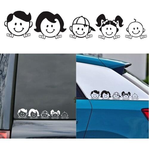 5x25cm Happy Family Vinyl Car Styling Decal Sticker Art Design Pattern Car Accessories for Windshield Waterproof