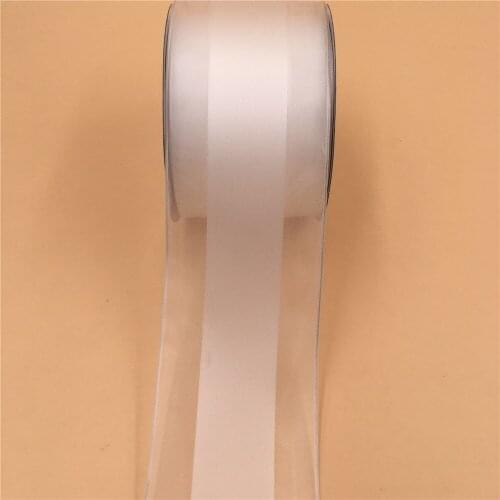 63MM X 25 Yards Wired Edge Organza White Sheer Ribbon for Christmas Birthday Decoration Gift Wrapping 2-1/2"