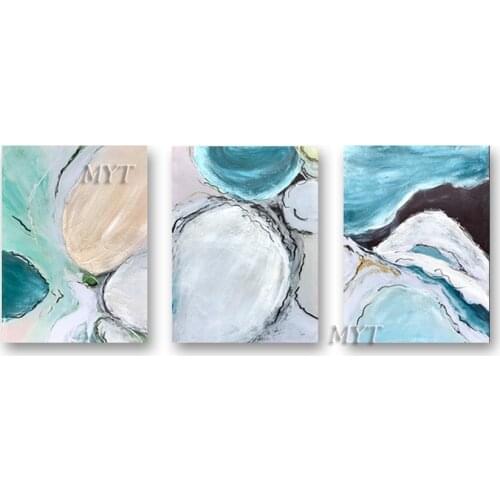 100% Handmade Abatract Pictures Blue Paintings Modern Wall Art Canvas Colorful Painting For Living Room Bedroom Decoration