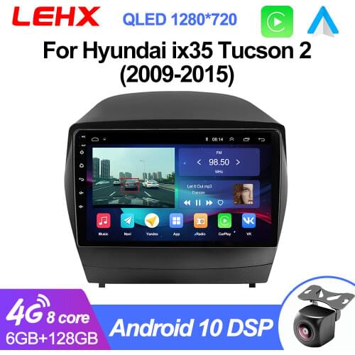 LEHX Car Radio Multimedia Video Player Android 10 2 din CarPlay Auto DVD For Hyundai Tucson 2 LM Ix35 2009 - 2015 Dsp Navi GPS