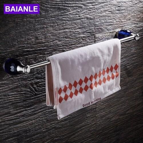 BAIANLE Towel Bar 1 Set Stainless Steel Wall Mounted Single Bathroom accessories Towel Holder restroom Towel Rack
