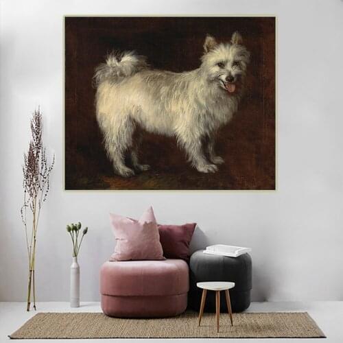 Citon Thomas Gainsborough《Spitz Dog》Canvas Art Oil Painting Cute Puppy Artwork Poster Picture Wall decor Home Decoration