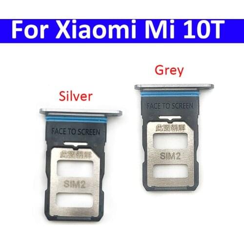 SIM Tray Holder For Xiaomi Mi 10T Mi10T Sim Card Tray Slot Holder Adapter Socket Repair Parts