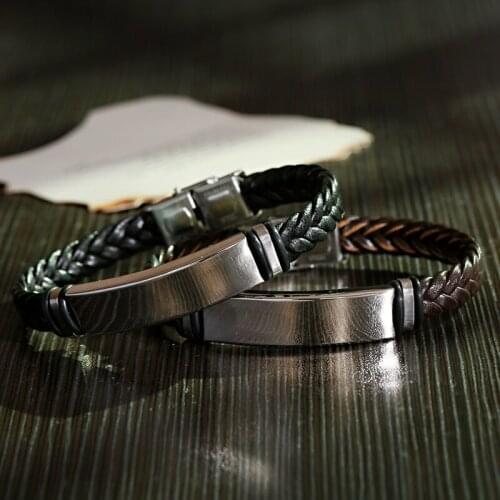 DOUVEI Men's Leather Bracelets