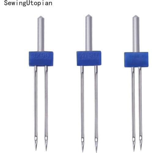 Double Twin Needle Sewing Machine Needles Pins Clothing Decor Needlework Twin Stretch Machine Needles 2.0/90 3.0/90 4.0/90