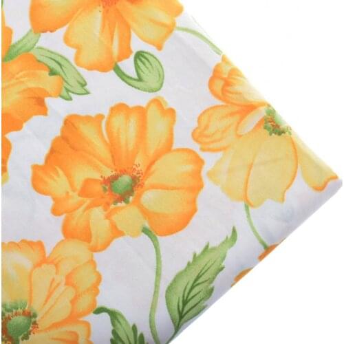 Cotton Fabric Material For Far Quarters Sewing Patchwork For Bag Doll Cloth Shirt Dress Sheet Pillow For Yellow Flower50x155cm