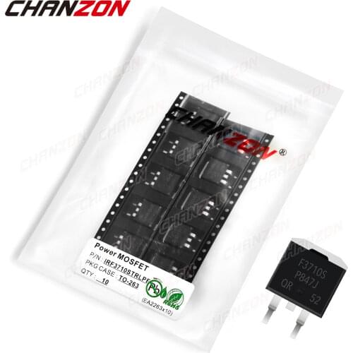 10Pcs IRF3710STRLPBF TO-263 Power SIC Mosfet Transistor Bipolar Junction BJT Powerful Tube Fets SMD 57A 100V Integrated Circuits