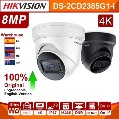 Hikvision 8MP IP Camera DS-2CD2385G1-I 4K Dome Camera H.265+ POE Darkfighter 4K security Camera