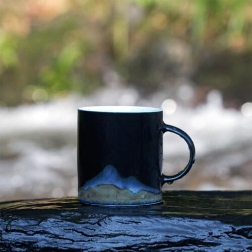 Classical landscapes painted small capacity ceramic cup Pastoral Art ceramic Coffee Cup
