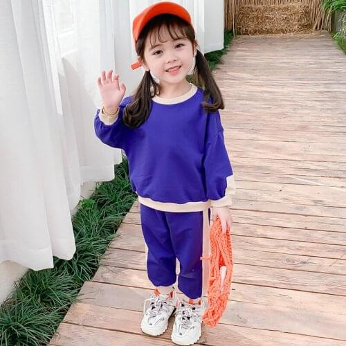 Little Girls Clothing Sets 2019 New Autumn Casual Sport Suits Cotton Long Sleeve Sweatshirt+Pant 2pc Kids Tracksuit Baby Clothes