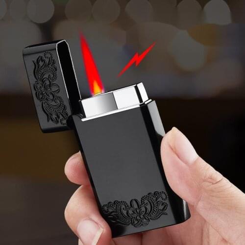 Ice Lansheng Creative Ultra Thin Steel Sound Metal Windproof Butane gas Lighter Cigarette accessories