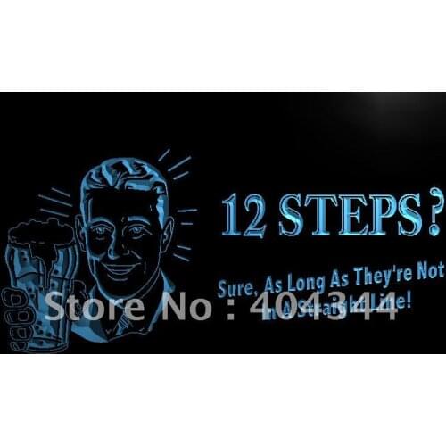 LB121- 12 steps after drinking beer LED Neon Light Sign home decor crafts