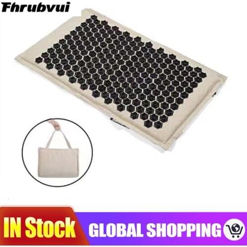 Linen Coconut palm Massage Yoga mat sport pillow mat with bag Lotus Spike Acupressure Mat Cushion