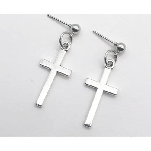 Fashion Cross Pendant Cartilage Drop Dangle Earrings Punk Jewelry For Cool Women Girl Friendship Gifts