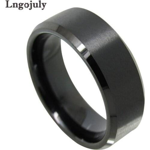Trendy Men Tungsten Carbide Ring Engagement Wedding Band Electroplating Black Tungsten Ring Jewelry Gift For Male Boyfriend