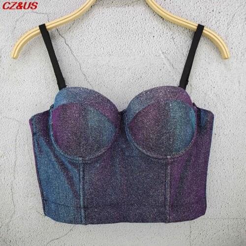 Fashion Summer 2021 crop tops for women club party halter corset backless blue black pink tank bustier tank sexy