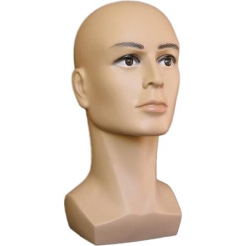 Free shiping coffee color male Mannequin Head Hat Display Wig training head model head model mens head model