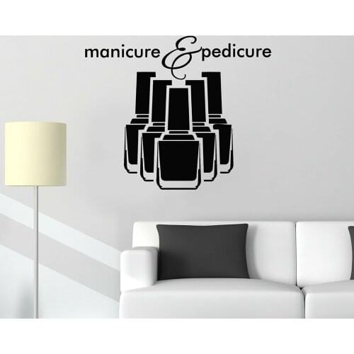 Nail Studio Wall Decal Manicure Pedicure Letter Interior Decor Door Window Vinyl Stickers Nail Polish Logo Art Wallpaper E128