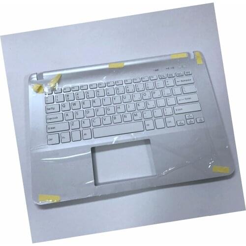New US white keyboard for Sony SVF14212CXW SVF14213CBW SVF14213CXW SVF14214CLW SVF14214CXW Palmrest no touchpad no backlit