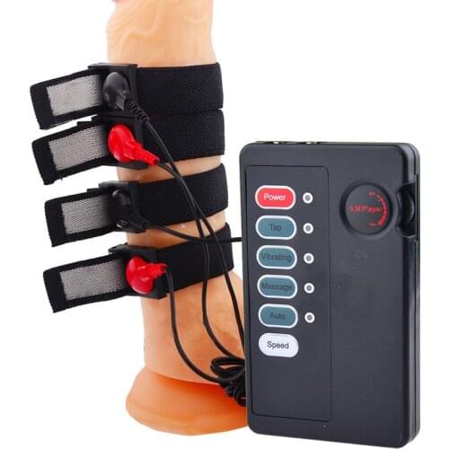 New Electric Shock Dick Ring BDSM Bondage Penis Stimulator Torture Electro Sex Adult Game Restraints Sex Delayed Electrotherapy