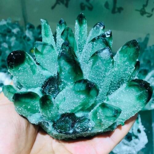 780g Natural Beatiful Yellow Tibetan Quartz Crystal Cluster Specimen