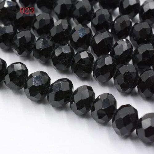 Wholesale 140pc Rondelle black Faceted Glass Crystal Loose Spacer Beads 3x2mm