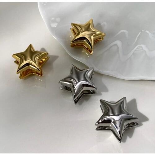 Original design three-dimensional full arc five-pointed star earrings earrings earrings jewelry