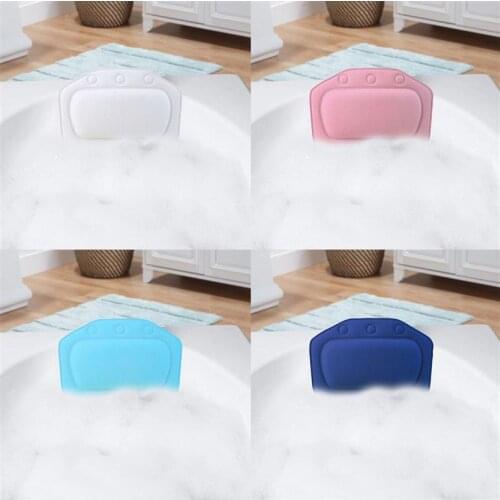 Bathroom Waterproof Non-slip Comfortable Neck Pillow with Sucker Spa Sponge Cushion Relaxing Cushion for Bathtub Head and Neck